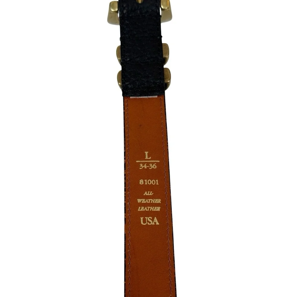Dooney & Bourke All Weather Leather Belt Black Gold Tone Buckle Large 34-36